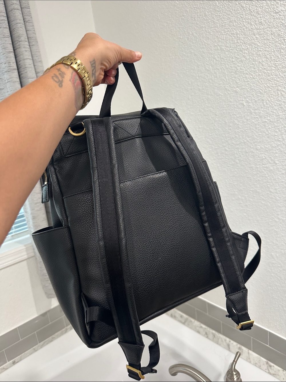 Freshly Picked Black Backpack with Gold Hardware - Picture 3 of 3
